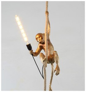 Frontpage: Hanging True Scale Monkey Lamps Gold