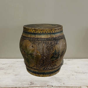 Buckets And Bowls: Antique Fir Paper Barrel w Lid