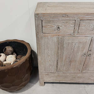 Sideboards And Cabinets: Antique Cabinet w. Drawers & Doors NATURAL