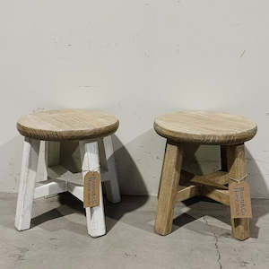 Round Top Stool Reclaimed Elm SMALL 290H