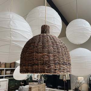 Lamps: 24259 Hand-woven Banana Weave Pendant 600 x 600 x 500