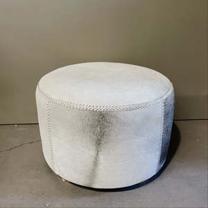 Round Cow Hide Ottoman 650 x 650 x 450H