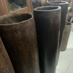 Furniture: Tall Teak Drum 230 x 230 x 950H
