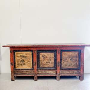 Sideboards And Cabinets: 25208 Antique Sideboard with Original Painting 2220 x 500 x 950H