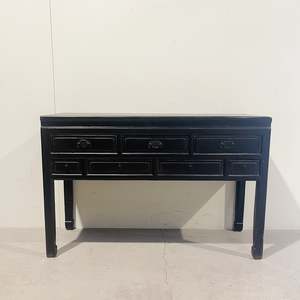 Tables And Bedsides: 25270 Black Antique Elm Side Table 1330 x 450 x 870H