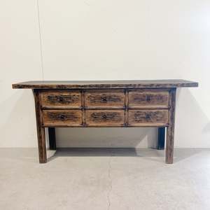 Tables And Bedsides: 25250 Elm Hall Table with Drawers 1790 x 440 x 830 H