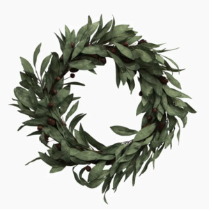 Candles: Eucalyptus & Brown Wood Berry Wreath 2 SIZES