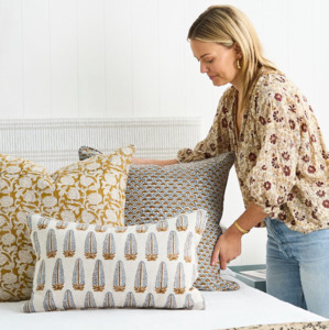 Homewares: Walter G - Naples Sahara (Hand Block Printed )Cushion Cover ONLY