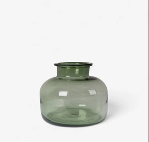 Homewares: Green Glass Vase WIDE