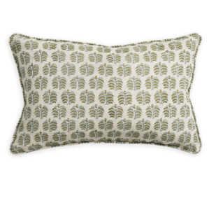 Homewares: Walter G - Hera Celadon Moss (Hand Block Printed) Cushion Cover ONLY