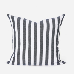 Cushion Covers Inners: Città - Wide Stripe Washed Cotton NAVY Cushion Cover ONLY
