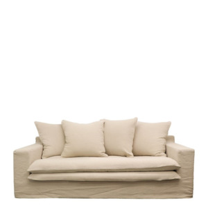 2 Seater Slipcover Sofa OATMEAL 1980x980x800H