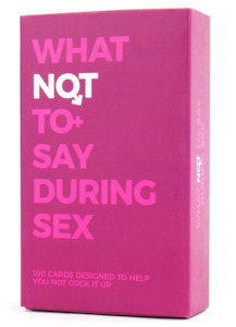 Wooden Toys: What not to say during sex Cards