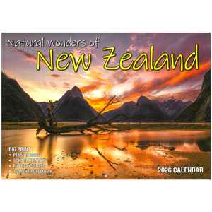 Stationery: 2026 Wall Calendar - Natural Wonders Of New Zealand