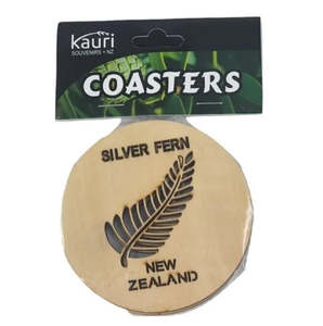 Gifts 1: WOODEN COASTER SILVER FERN 2PCS