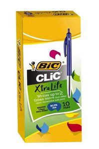 Bic Retracable Ballpoint Pen Blue Medium 10/pack