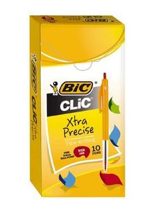 Writing Instruments: Bic Retracable Ballpoint Pen Red Fine 10/pack