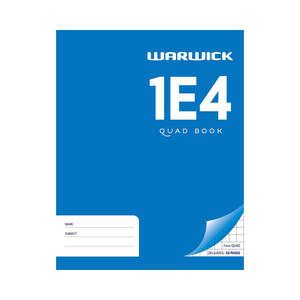 Exercise Books: Warwick Exercise Book 1E4 28 Leaf Quad 7mm 230x180mm