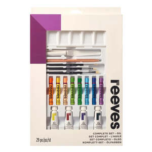 Paints: Reeves Oil Paint Set - 29 Piece Set for Artists