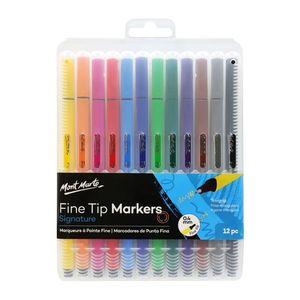 Art Writing Instruments: Mont Marte Fineliner Marker Pen Set - Tri Grip 12pc