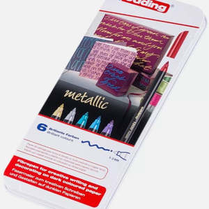 EDDING 1200 Fibre Tip Pens 1-3mm - Assorted Colours (Tin of 6)