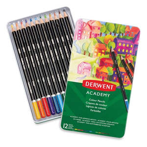 COLOR PENCIL SET DERWENT ACADEMY 12 COLOR TIN