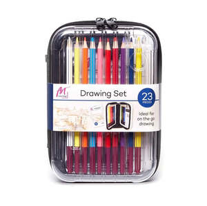 Art Writing Instruments: Art Advantage: Zip Case Drawing Set (Set of 23)