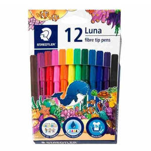 Colouring Pens Markers: Staedtler Luna Fibre Tip Pens 12pc