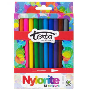 Texta Coloured Nylorite Markers 12pc