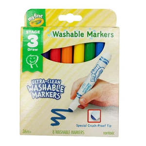 Crayola My First Washable Round Nib Markers Multi-Coloured 8 Pack