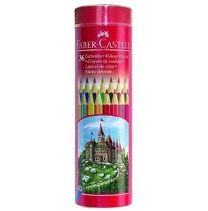 Coloured Pencils: Faber-Castell Colour Pencils Round Tin of 36