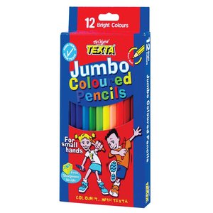 12pc Texta Jumbo Colouring Pencils Art Drawing Coloured Draw Pencil f/ Kids