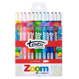 Crayons Chalk: Texta The Original Zoom Non Toxic Twist Crayons 12pc