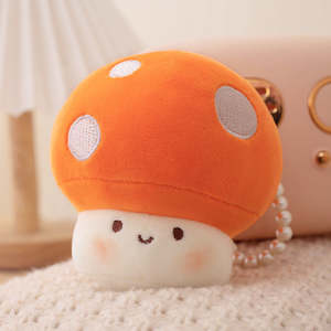 Orange Mushroom Keychain / Keyring