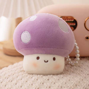 Plush: Purple Mushroom Keychain / Keyring