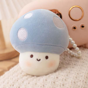 Plush: Blue Mushroom Keychain / Keyring