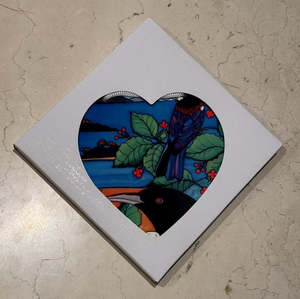 Sophie Blokker Ceramic Heart Wall Hanging with cork backing and cord - Jo May Tui