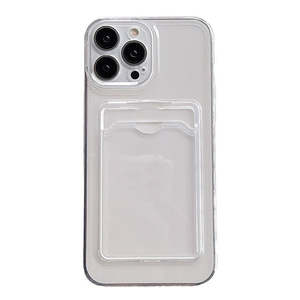 Mobile Phone Accessories: Phone Case for iPhone 16 Pro / Silicon Clear With A Card Slot