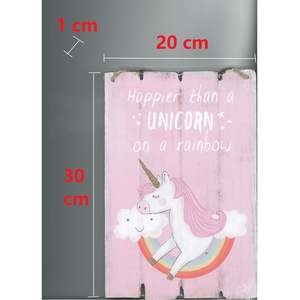 Hanging Rainbow Board Sign - Happier Than A Unicorn