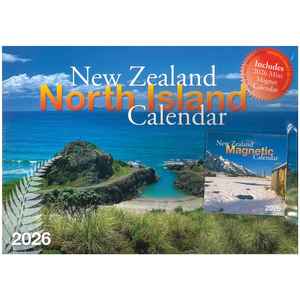2026 Wall Calendar New Zealand North Island + Free Magnetic Calendar