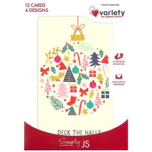 Xmas: Xmas Boxed Cards - 12 cards, 4 designs