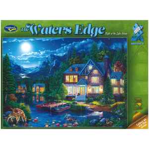 Jigsaw Puzzle 1000 Pcs The Waters Edge - Night At The Lake House