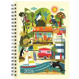 Collins 2026 A63 Diary Week to View - Spiral Bound - NZ ARTIST ELLEN GIGGENBACH