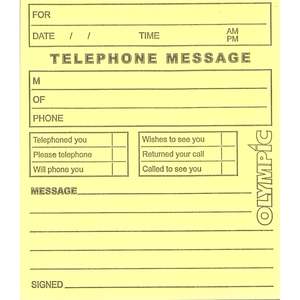 Calendars Diaries: Telephone Message