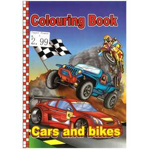 Childrens Activity Books: Colouring Book - Cars And Bikes