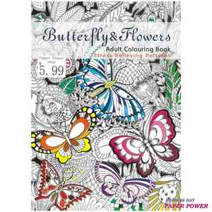 Books 1: Colouring Books - Butterfly & Flowers