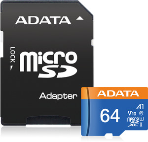 Tech 1: ADATA Premier microSDXC UHS-I A1 V10 Card with Adapter 64GB