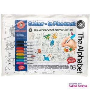Childrens Activity Books: The Alphabet Animals is Fun! Colour-In Placemat Set
