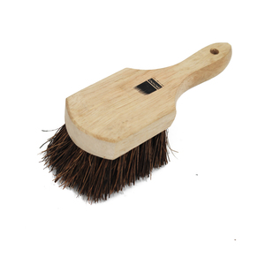 Short Wood Handle Dyed palmyra Gong Brush Brownbrush