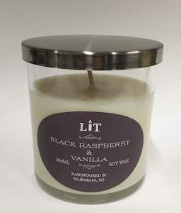 Lit Candles: Black Raspberry & Vanilla Soy Wax Candle